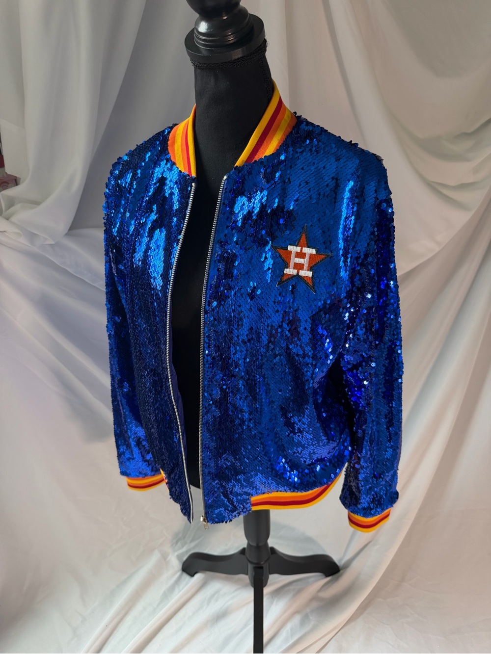 Houston Astros Sequin Bomber Jacket – Women’s Large
